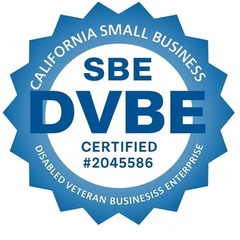 California Small Business DVBE Certified, #2045586